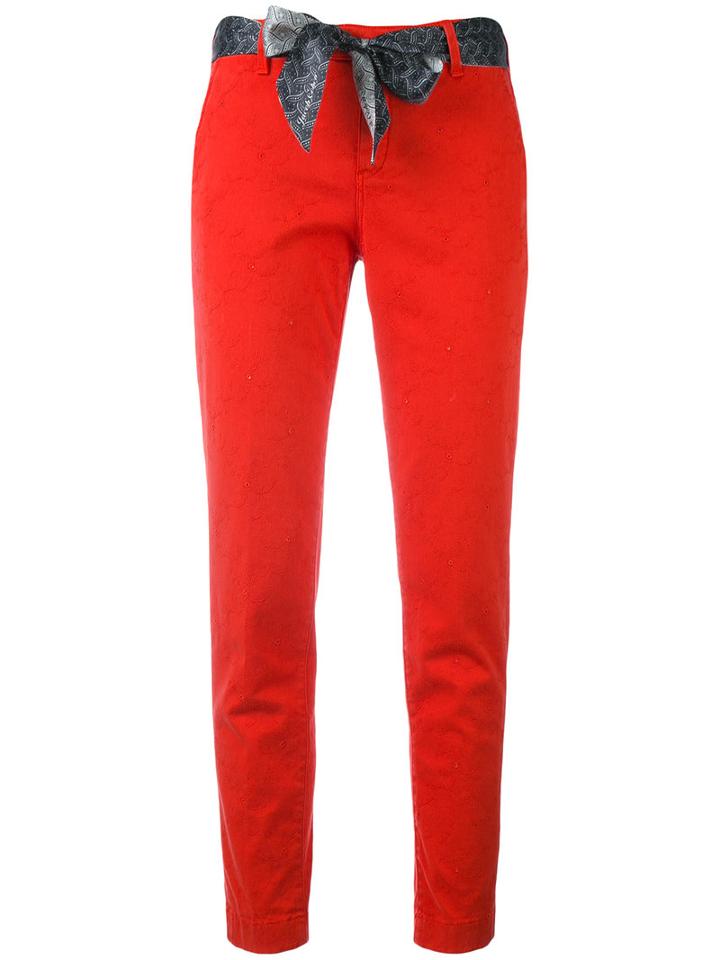 Jacob Cohen - Cropped Trousers - Women - Cotton/spandex/elastane - 31, Red, Cotton/spandex/elastane
