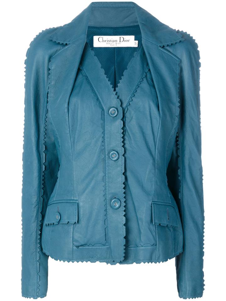 Christian Dior Vintage Zig-zag Edge Jacket - Blue