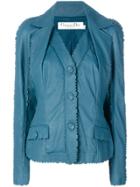 Christian Dior Vintage Zig-zag Edge Jacket - Blue