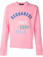Dsquared2 True Surf Style Sweatshirt, Men's, Size: Medium, Pink/purple, Cotton