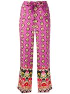 Etro - Multi-prints Belted Trousers - Women - Silk/viscose - 40, Pink/purple, Silk/viscose
