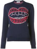 Jimi Roos 'kiss' Embroidered Jumper, Women's, Size: Medium, Blue, Virgin Wool/cotton