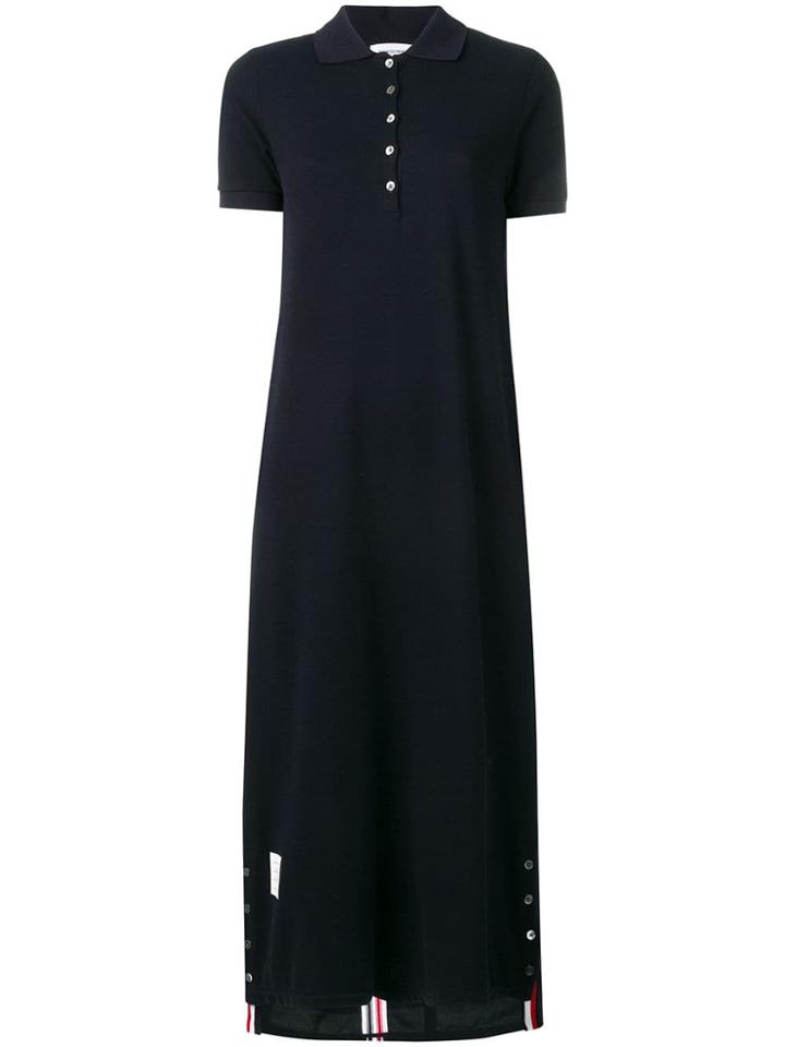 Thom Browne Center-back Stripe Piqué Polo Dress - Blue