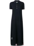 Thom Browne Center-back Stripe Piqué Polo Dress - Blue