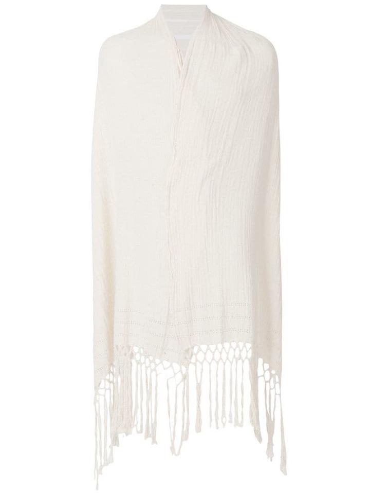 Caravana Fringed And Shredded Shawl - Neutrals