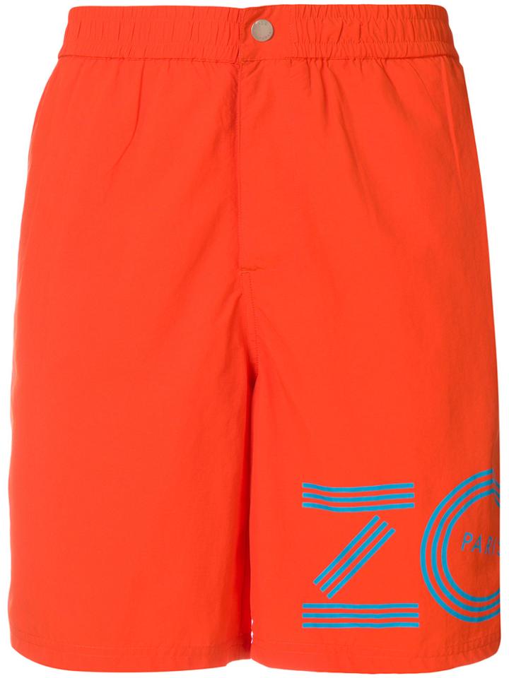 Kenzo Side Logo Beachwear Shorts - Yellow & Orange