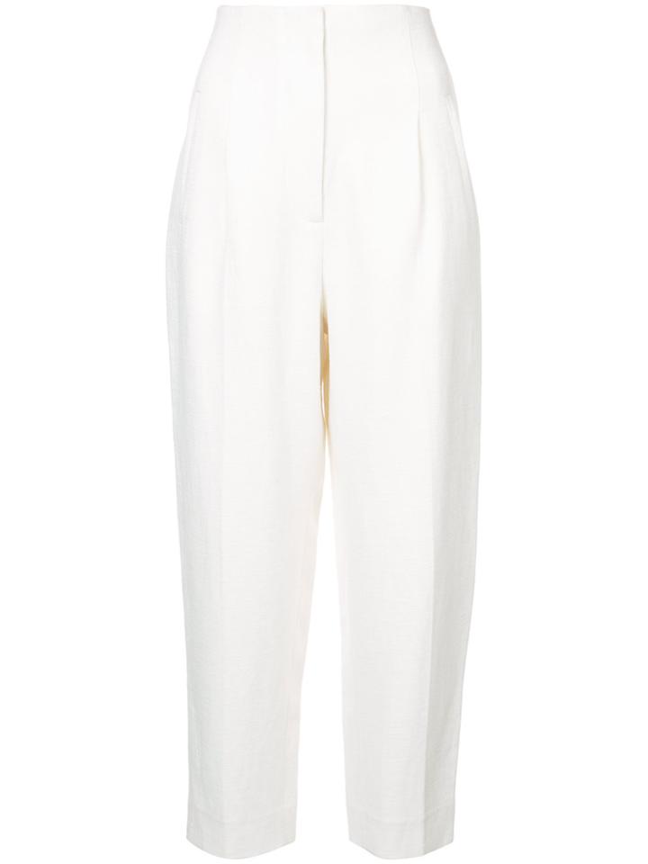 Rosetta Getty High-waisted Cropped Trousers - White
