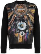Balmain Balm Sun Print Crw Swt Blk - Black
