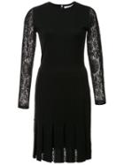 Carolina Herrera Pleated Knit Dress, Women's, Size: Small, Black, Virgin Wool