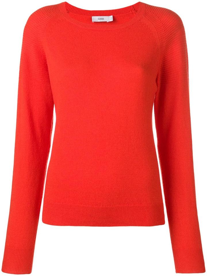 Closed Ribbed Shoulders Jumper - Orange