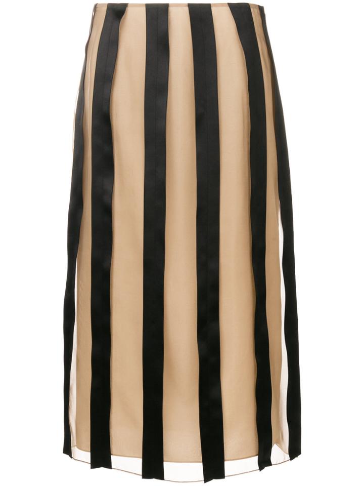 Kenzo Embroidered Ribbons Midi Skirt - Nude & Neutrals