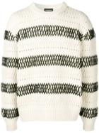 Calvin Klein 205w39nyc Striped Embroidered Jumper - White