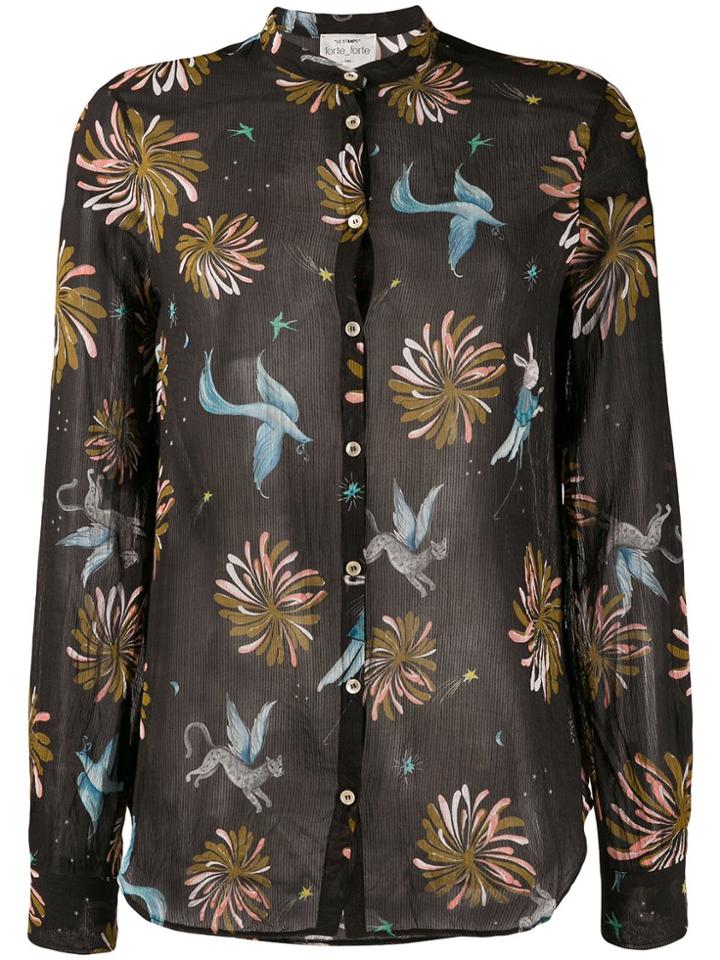 Forte Forte Bird Print Shirt - Black