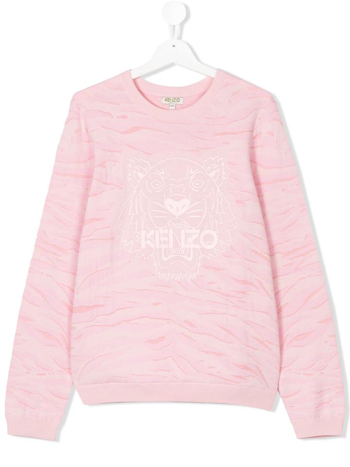 Kenzo Kids Teen Logo Print Sweatshirt - Pink & Purple