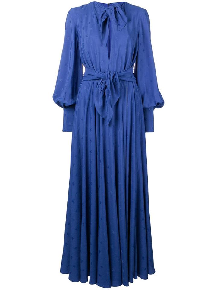 Msgm Star Pattern Loose Dress - Blue