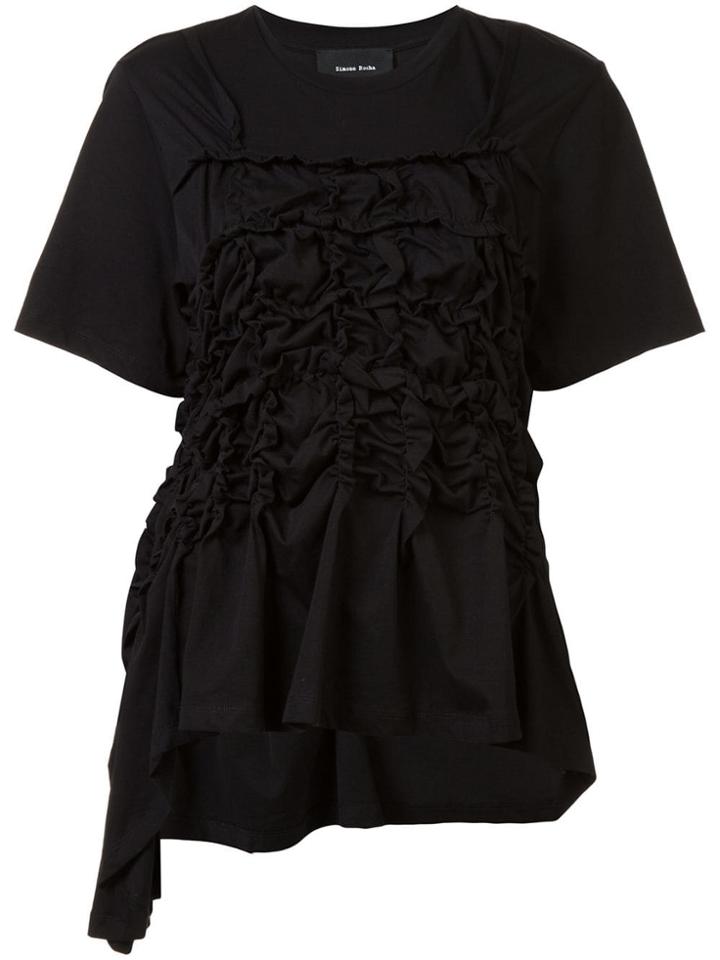 Simone Rocha Ruched Asymmetric T-shirt - Black