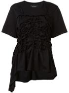 Simone Rocha Ruched Asymmetric T-shirt - Black
