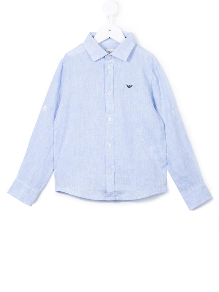 Armani Junior Classic Chambray Shirt, Boy's, Size: 12 Yrs, Blue