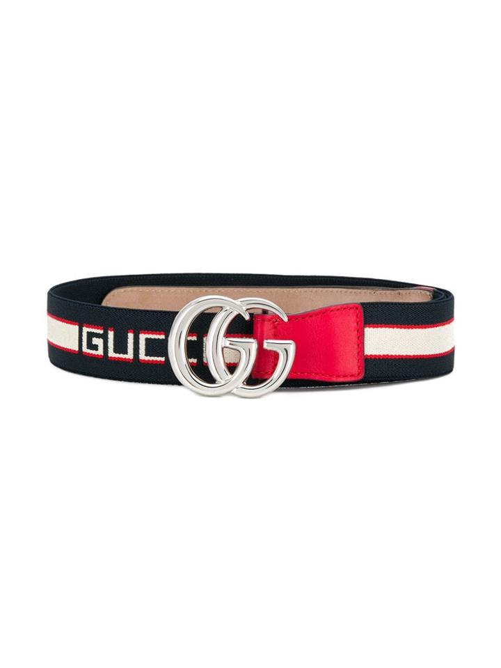 Gucci Kids Logo Plaque Belt - Blue