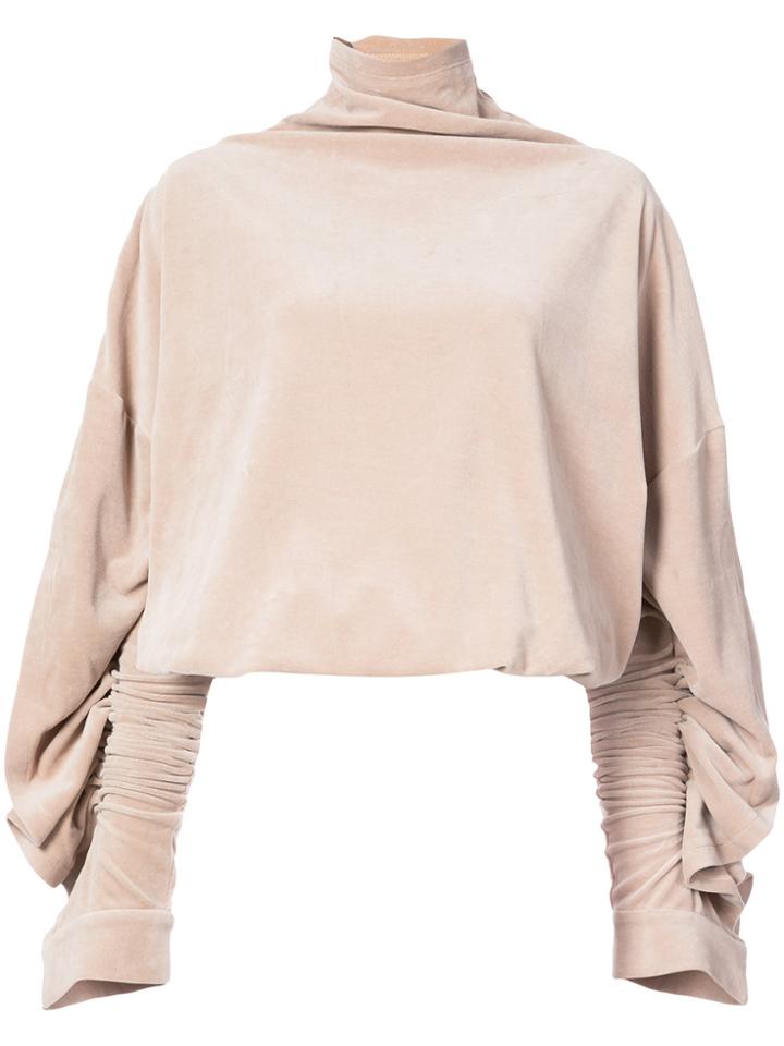 Paula Knorr High Neck Blouse - Brown