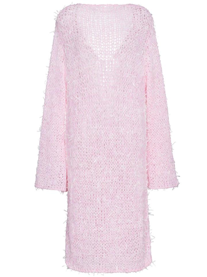 Christopher Kane Open Tweed Dress With Scoop Back - Pink & Purple