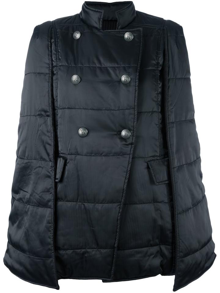 Pierre Balmain Double Breasted Puffer Jacket, Women's, Size: 40, Black, Polyester