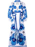 Yuliya Magdych Belted Embroidered Dress - White