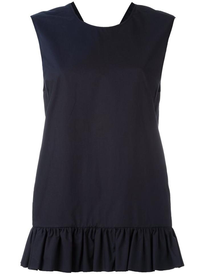 Marni Ruffle Hem Top, Women's, Size: 44, Blue, Cotton