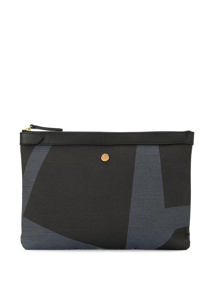 Mismo Geometric Print Clutch Bag - Black