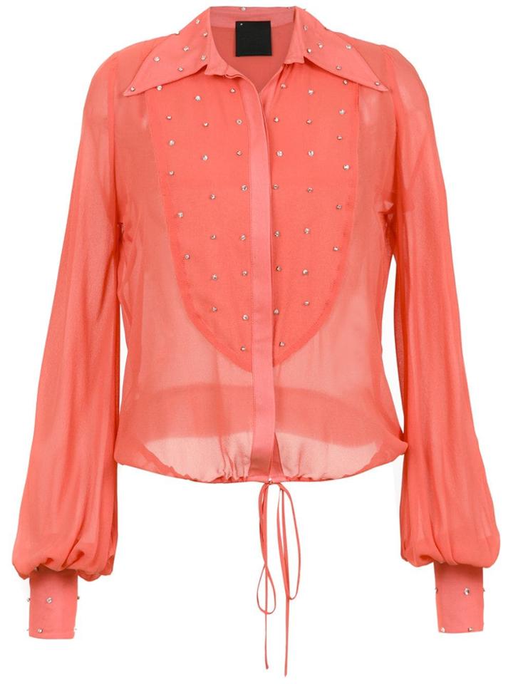 Andrea Bogosian Embellished Silk Shirt - Yellow & Orange
