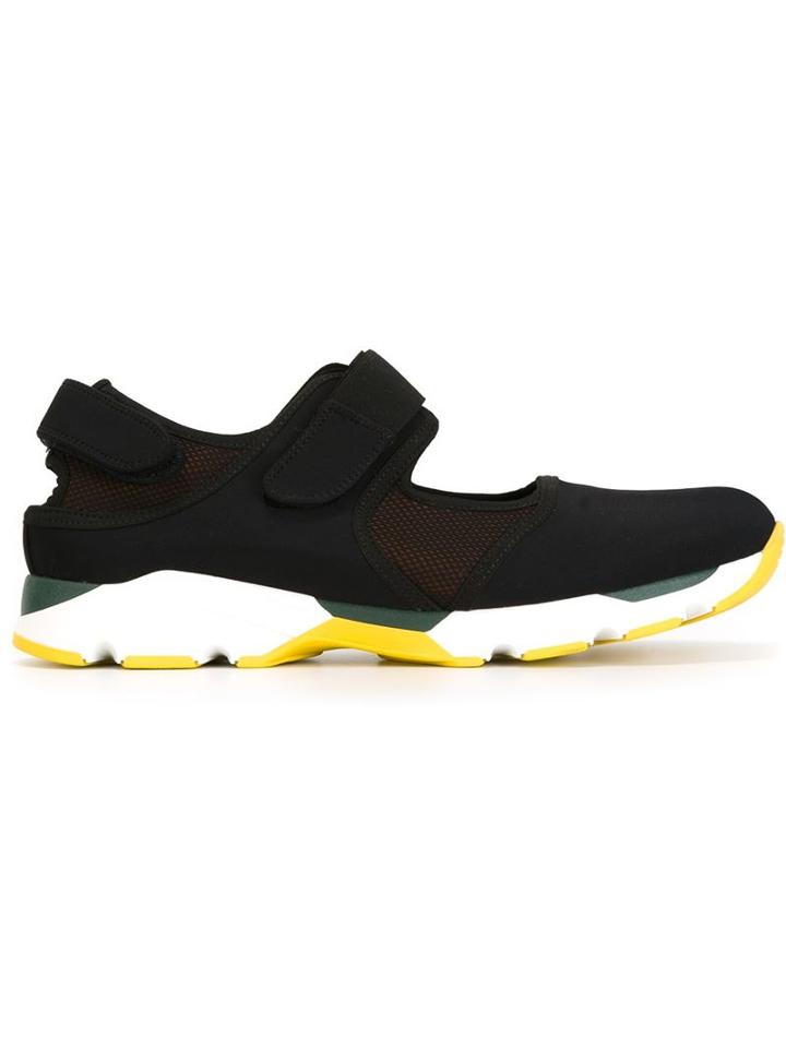 Marni Velcro Fastening Sneakers, Men's, Size: 40, Black, Cotton/elastodiene/polyimide