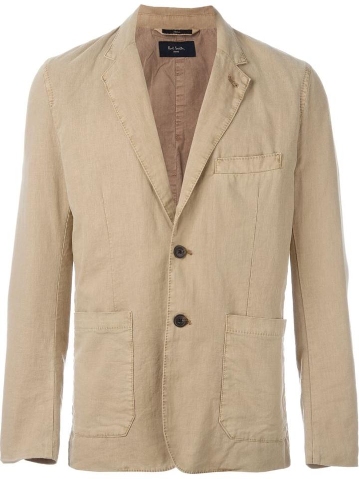 Paul Smith Jeans Two Button Blazer, Men's, Size: L, Nude/neutrals, Cotton/linen/flax