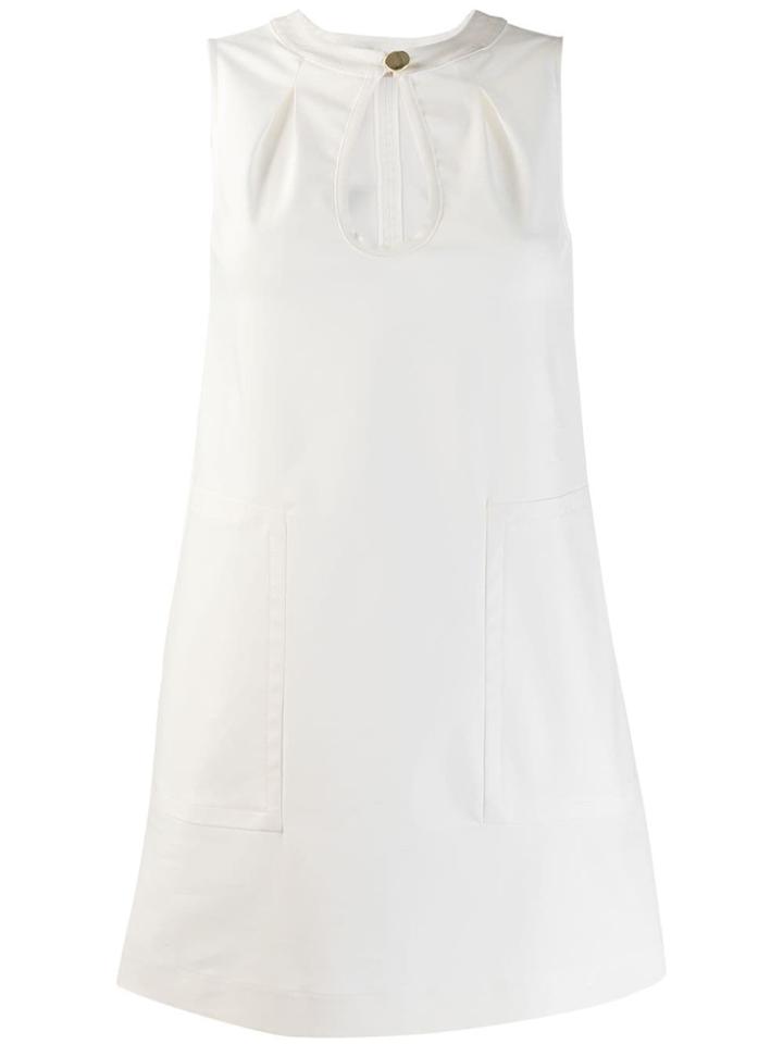 Blanca Keyhole Shift Dress - White