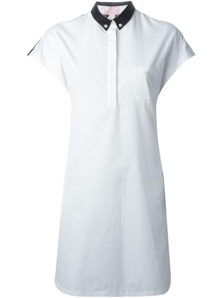 Giamba Contrasting Lace Back Shirt Dress