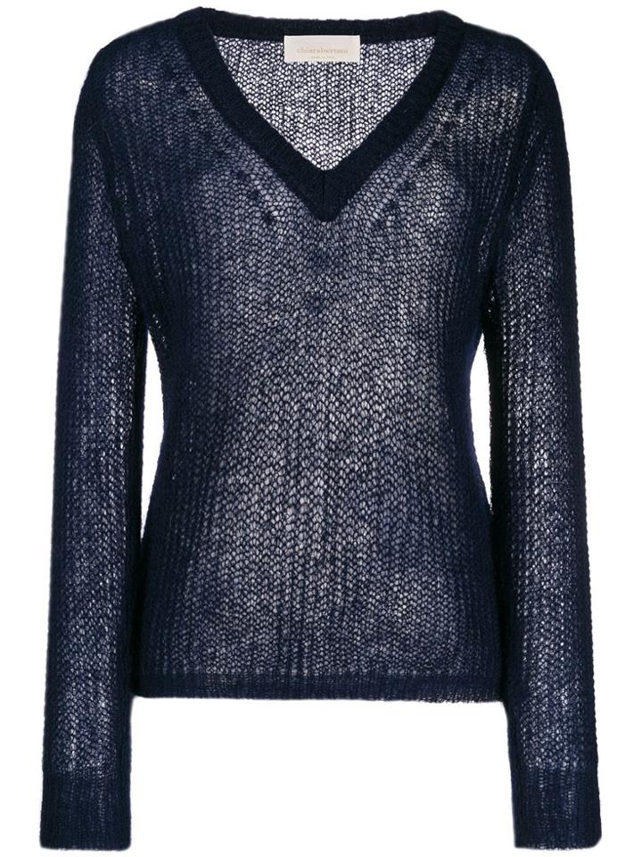 Chiara Bertani V-neck Jumper - Blue