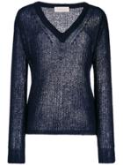 Chiara Bertani V-neck Jumper - Blue