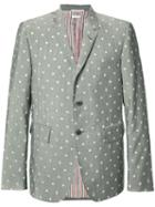 Thom Browne Portal And Anchor Print Blazer, Men's, Size: 1, Grey, Cupro/wool/mohair