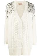 Twin-set Sequin Knitted Cardigan - Neutrals