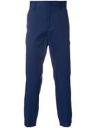 Prada Contrast Trim Trousers - Blue