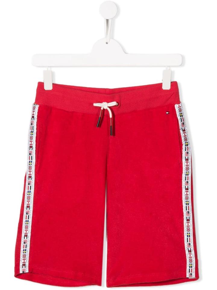 Tommy Hilfiger Junior Flag Trim Sports Shorts - Red