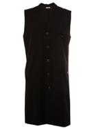 Aganovich Long Button-up Waistcoat - Black