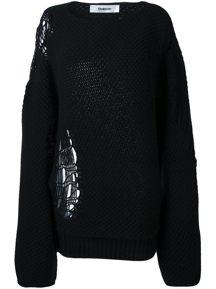 Chalayan Laddered Jumper, Women's, Black, Cashmere/merino