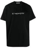 Givenchy Logo Embroidered T-shirt - Black