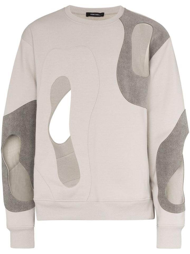 Portvel Cutout Detail Sweatshirt - Grey
