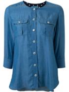 Guild Prime Denim Effect Button Down Shirt, Women's, Size: 34, Blue, Lyocell