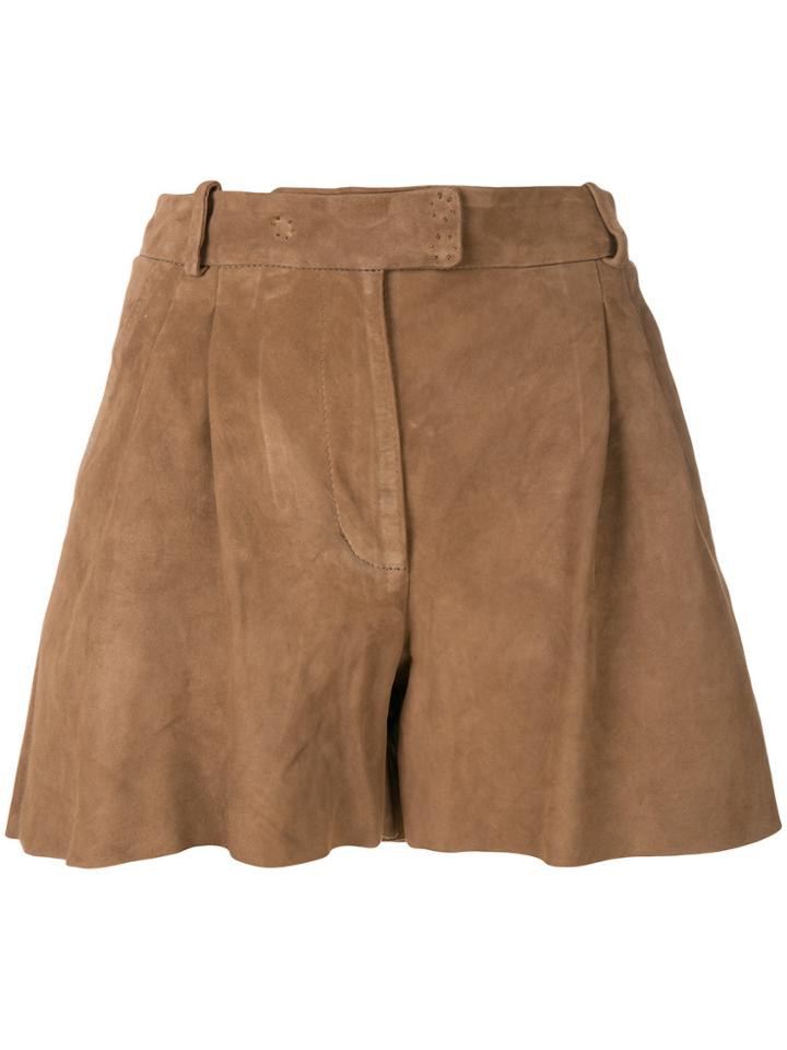 Salvatore Santoro Wide Leg Shorts - Brown
