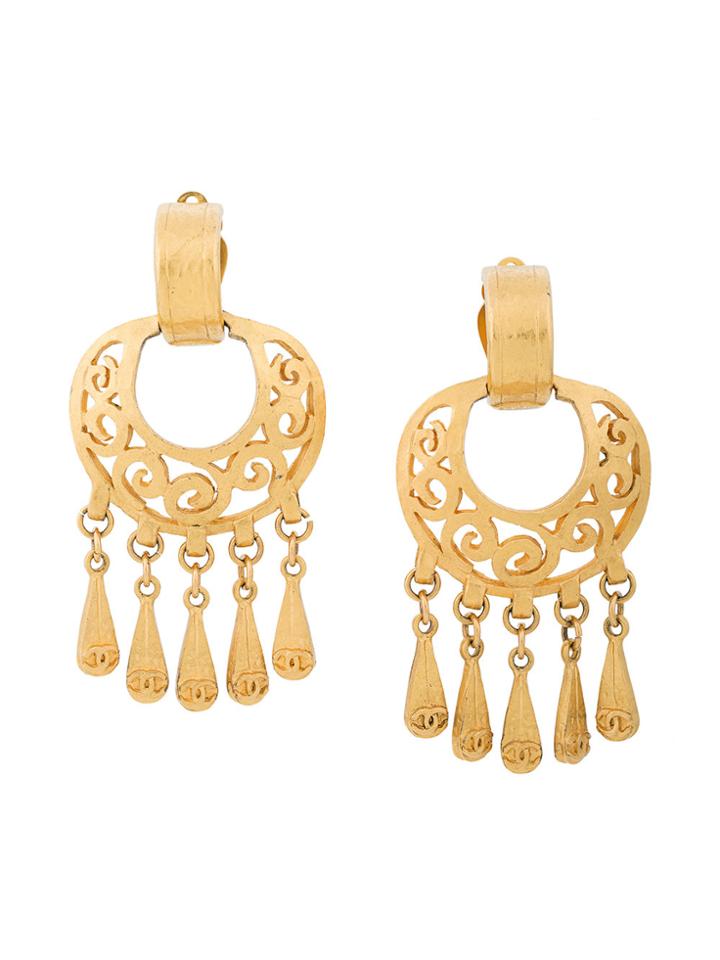 Chanel Vintage Swing Earrings - Metallic