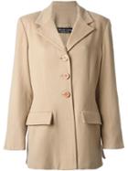 Jean Louis Scherrer Vintage Fitted Jacket, Women's, Size: 44, Nude/neutrals