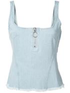 Marques'almeida - Denim Tank Top - Women - Cotton - M, Blue, Cotton