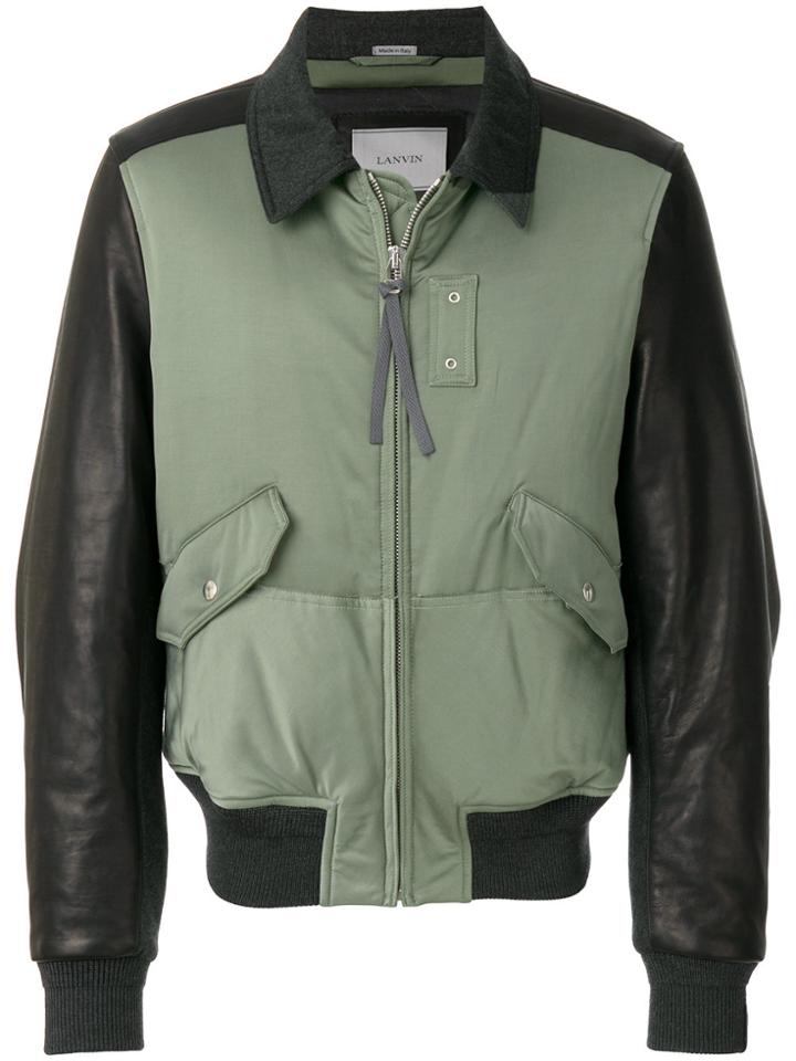Lanvin Contrast Bomber Jacket - Green